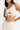 Croft one shoulder bra cream close up - JUV 