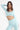 Rainbow long sleeve bra mint green front view in model - JUV