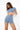 Flexy short sleeved crop blue to front view - JUV 