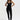 Sleek long jumpsuit black in model front view - JUV