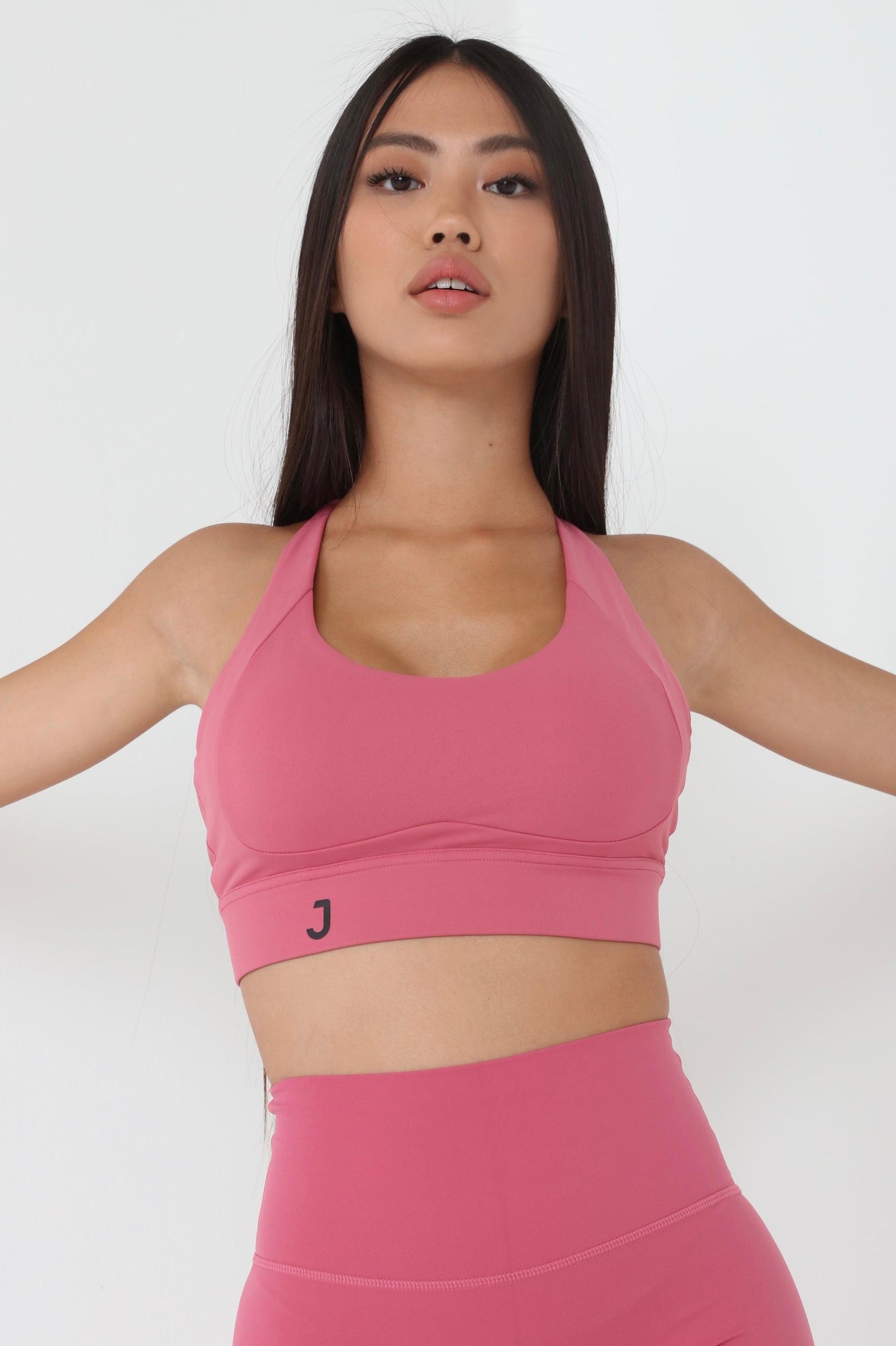 JUV fresh bra in pink color, close up front view.